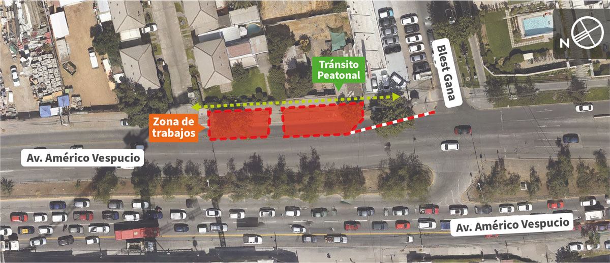 Ocupación de pista derecha de Av. Américo Vespucio Oriente, entre Blest Gana y Ernesto Hevia