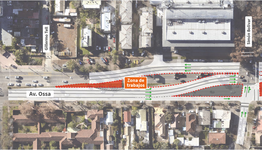 Ocupación de pista izquierda de Av Ossa oriente altura Guillermo Tell